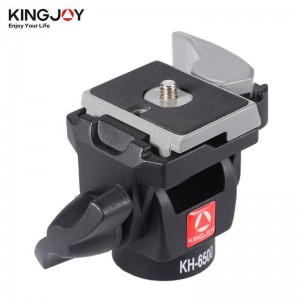 Kingjoy επαγγελματική φορητή 2-τρόπο Pan κλίση αλουμινίου περιστρεφόμενη κάμερα φωτογραφική κεφαλή KH-6500